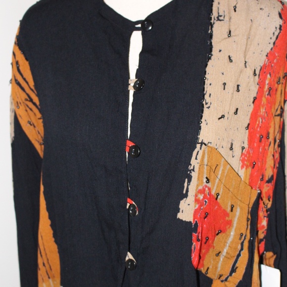 Vintage Creazioni Effeci 1980s Colorblock Geometric Abstract Blouse Oversized - Picture 4 of 10